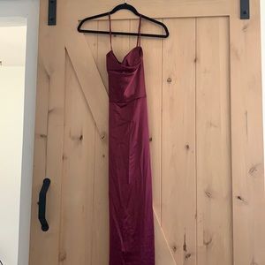 David’s bridal Cowls neck dress in merlot